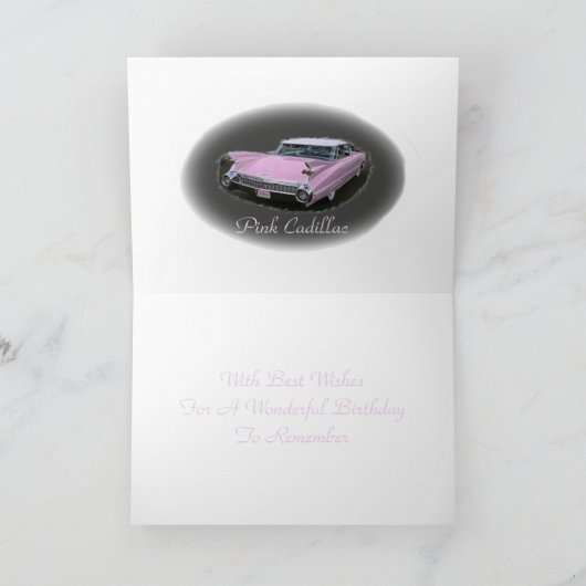Roze Cadillac Flash Kaart (Binnen)