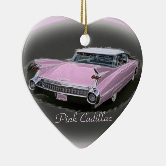 Roze Cadillac Flash Keramisch Ornament (Rechts)