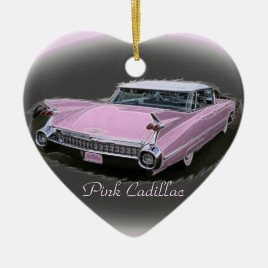 Roze Cadillac Flash Keramisch Ornament (Voorkant)