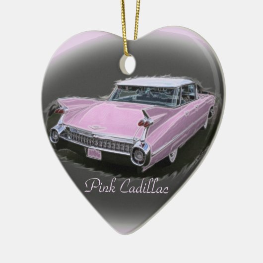 Roze Cadillac Flash Keramisch Ornament (Links)