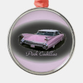 Roze Cadillac Flash Metalen Ornament (Voorkant)