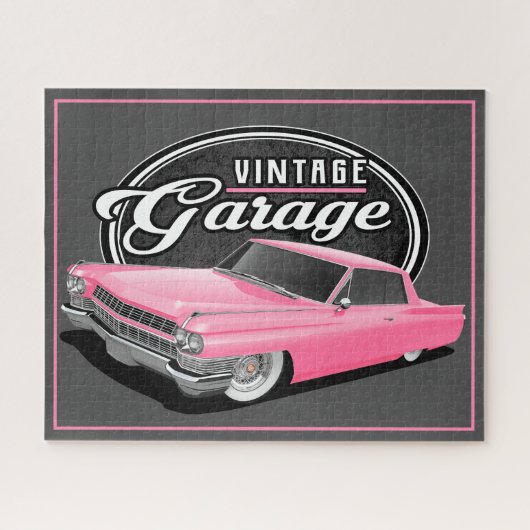 Roze Cadillac Jigzaag Puzzle Legpuzzel (Horizontaal)