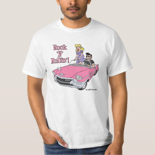 Roze Cadillac met Greaser & Vriendin T-Shirt