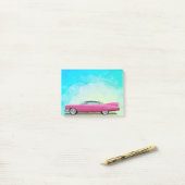 Roze Cadillac Post-it® Notes (Op bureau)