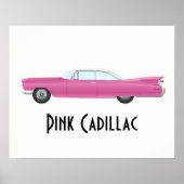  Roze Cadillac Poster (Voorkant)
