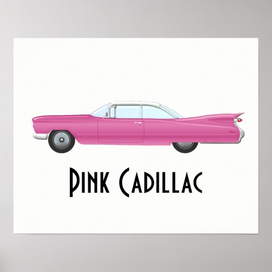  Roze Cadillac Poster (Voorkant)