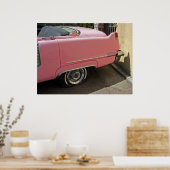Roze Cadillac Poster (Keuken)