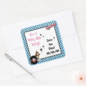 Roze Cadillac Save-the-Date Sticker (Envelop)