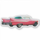 Roze Cadillac Sticker (Voorkant)