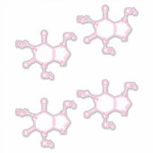 Roze cafeïnemoleculen sticker (Voorkant)