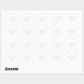 Roze Cafeïnemolecuul Vierkante Sticker (Vel)