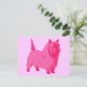 Roze Cairn Terrier Briefkaart (Staand voorkant)