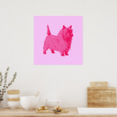 Roze Cairn Terrier Poster (Keuken)