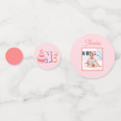 Roze Cake 1st Birthday Tabel Confetti (Achterkanten)