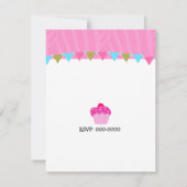 Roze Cake and Cupcakes Birthday Invitation Kaart (Achterkant)