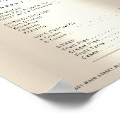 Roze Cake Bakkerij Glitter Drop Gouden Menu Prijsl Poster (Hoek)