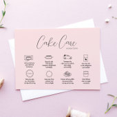 Roze Cake Care Instructie Kaart Notitiekaartje