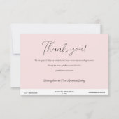 Roze Cake Care Instructie Kaart Notitiekaartje (Achterkant)