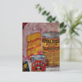 Roze cake en bakpoeder collage briefkaart (Staand voorkant)
