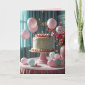 Roze Cake En Ballonnen (Voorkant)