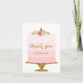 Roze Cake First Birthday Glitter Hartelijk dank (Voorkant)