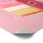 Roze cake kunstprint, Mooie pastel muur bakkerij Poster (Hoek)
