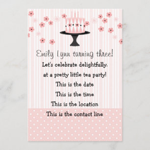 Roze Cake met 3 kaarsen Kaart