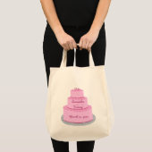 Roze Cake met hart Persoonlijke bridezakken Tote Bag (Voorkant (product))