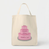 Roze Cake met hart Persoonlijke bridezakken Tote Bag (Voorkant)