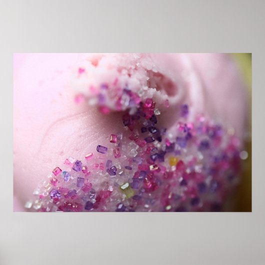 Roze cake met suikerfoto-poster poster (Voorkant)