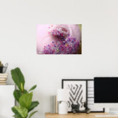 Roze cake met suikerfoto-poster poster (Thuiskantoor)
