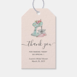 Roze cake mixer Bruidscadeau Bedankt Cadeautags Cadeaulabel