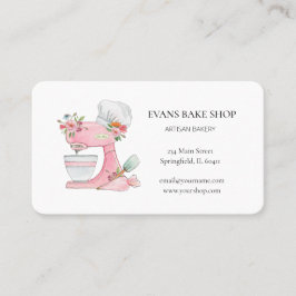 Roze Cake mixer logo Bakkerij Visitekaartje