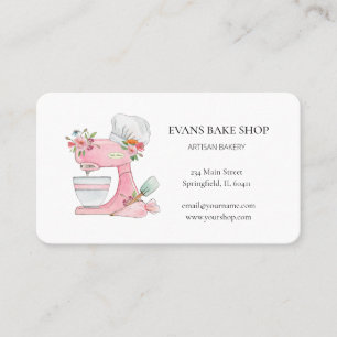Roze Cake mixer logo Bakkerij Visitekaartje