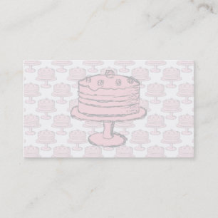 Roze Cake op roze Cake Pattern. Visitekaartje