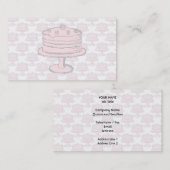 Roze Cake op roze Cake Pattern. Visitekaartje (Voorkant / Achterkant)