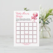 Roze Cake Pop Baby shower Bingogame Kaart (Staand voorkant)