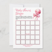 Roze Cake Pop Baby shower Bingogame Kaart (Voorkant)
