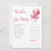 Roze Cake Pop Meisje Baby shower Wensen voor Baby Kaart (Voorkant)