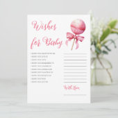 Roze Cake Pop Meisje Baby shower Wensen voor Baby Kaart (Staand voorkant)