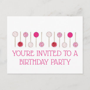 Roze Cake Poppen Birthday Party Invitation Uitnodiging Briefkaart