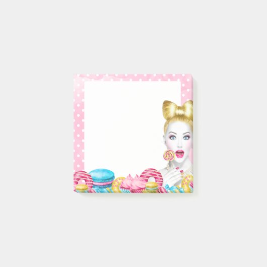 Roze cake Post-it notities Cute bakkerij kantoor m Post-it® Notes (Voorkant)
