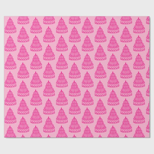 Roze Cake Print Cadeaupapier (Vlak)