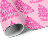 Roze Cake Print Cadeaupapier (Rol Hoek)
