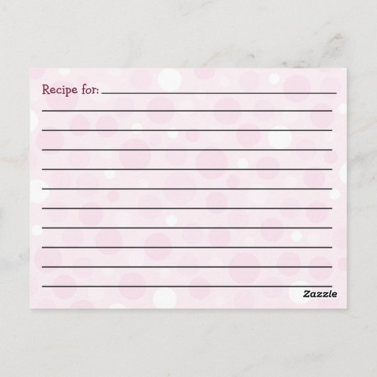 Roze cake Recipe Briefkaart (Achterkant)