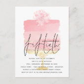 Roze Cake Script Overlay 50th Birthday Invitation Briefkaart (Voorkant)