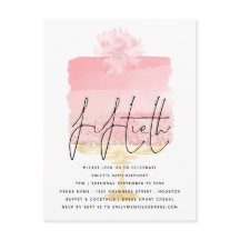 Roze Cake Script Overlay 50th Birthday Invitation
