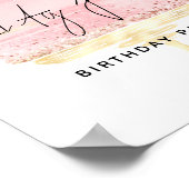 Roze Cake Script Welkom Naam 21e Verjaardagsfeestj Poster (Hoek)