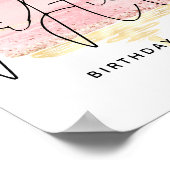 Roze Cake Script Welkom Naam 50ste Verjaardagsfees Poster (Hoek)