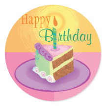 Roze Cake Slice Sticker